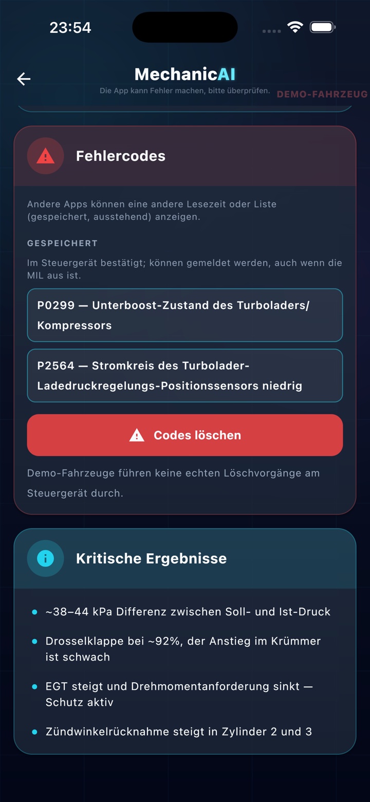 Fehlercode-Bildschirm