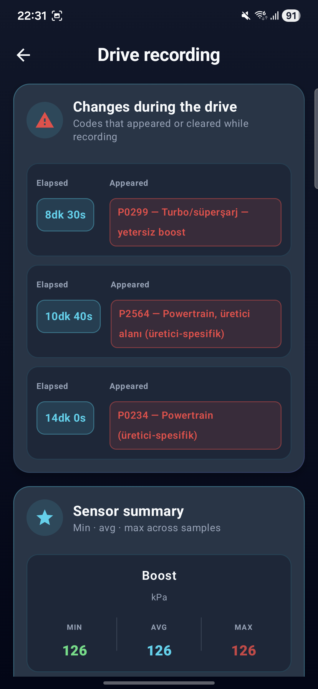 Trip log summary