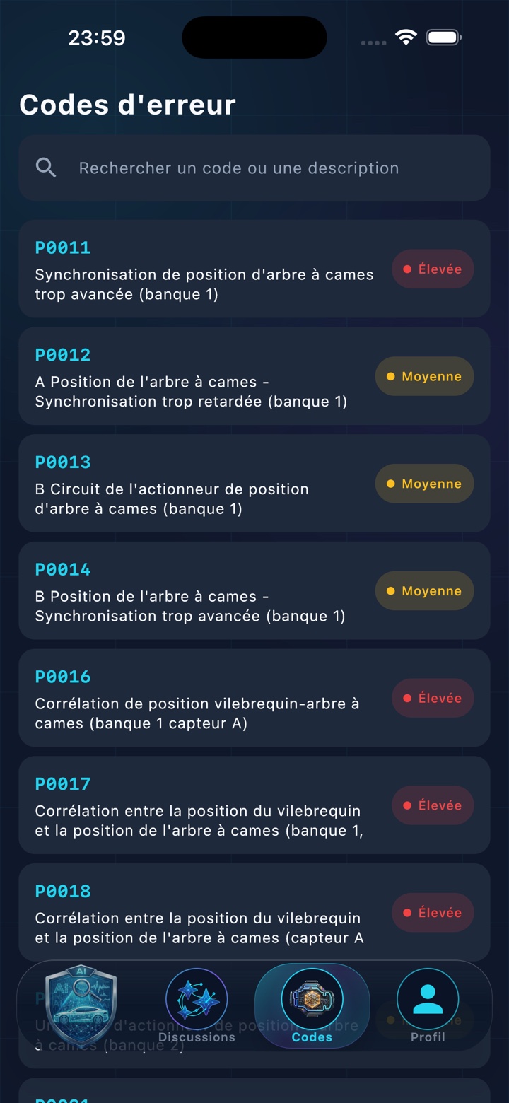BIBLIOTHÈQUE DES CODES DÉFAUT