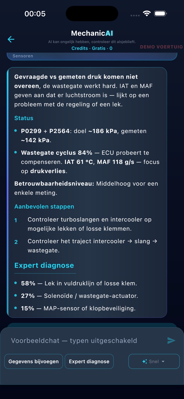 MechanicAI-expertchatscherm